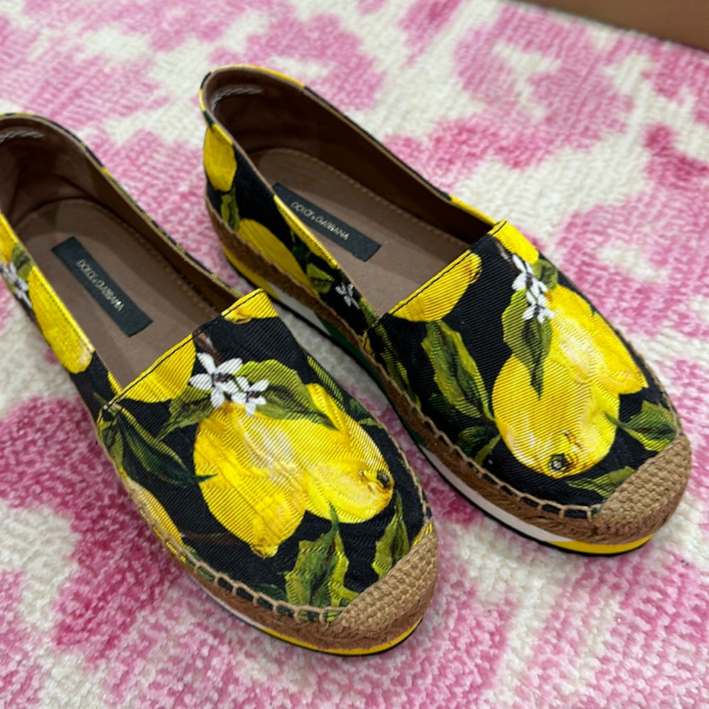 Brand New Dolce Gabbana Lemon Espadrilles Size 35